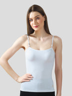 White Cotton Camisole Slip for Women  | Soft Stretch, Comfort Fit with Adjustable Straps