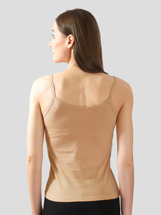 Inner Amour Solid Pure Cotton Camisole – Wide Strap Comfort with Antibacterial Protection