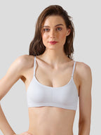 White Slip-On Daily Wear Bra for Women – Full Coverage, Non-Padded, Everyday Comfort