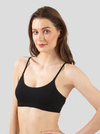 Black Slip-On Daily Wear Bra for Women – Full Coverage, Non-Padded, Everyday Comfort