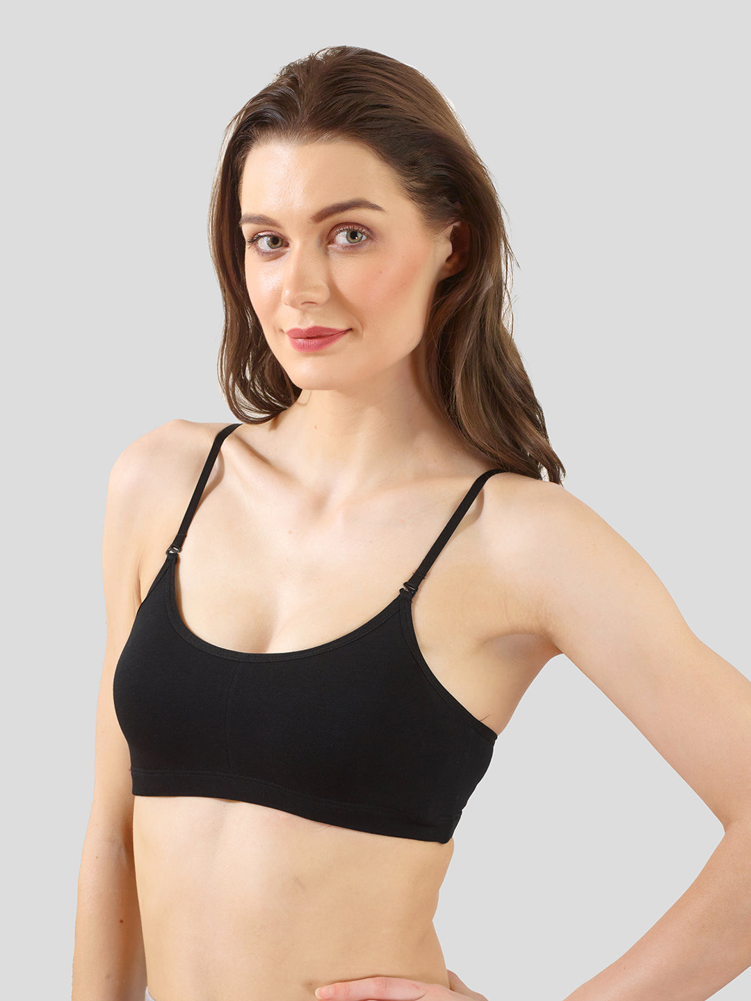 Black Slip-On Daily Wear Bra for Women – Full Coverage, Non-Padded, Everyday Comfort