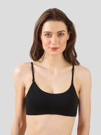 Black Slip-On Daily Wear Bra for Women – Full Coverage, Non-Padded, Everyday Comfort