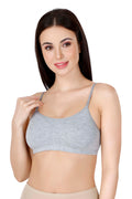 Grey Slip-On Daily Wear Bra for Women – Full Coverage, Non-Padded, Everyday Comfort