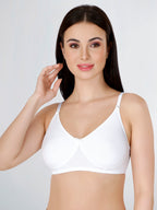 White Women’s Everyday Cotton Bra – Non-Padded, Wire-Free, Breathable & Comfortable Fit