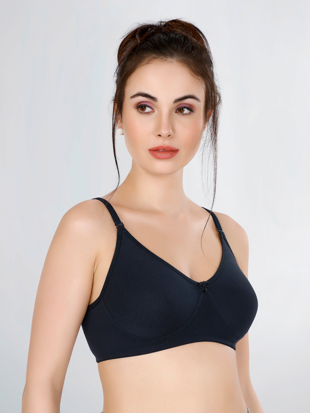 Black, White, Navy Blue Everyday Cotton Bra For Women – Non-Padded, Wire-Free, Breathable & Comfortable Fit (Pack of 3)