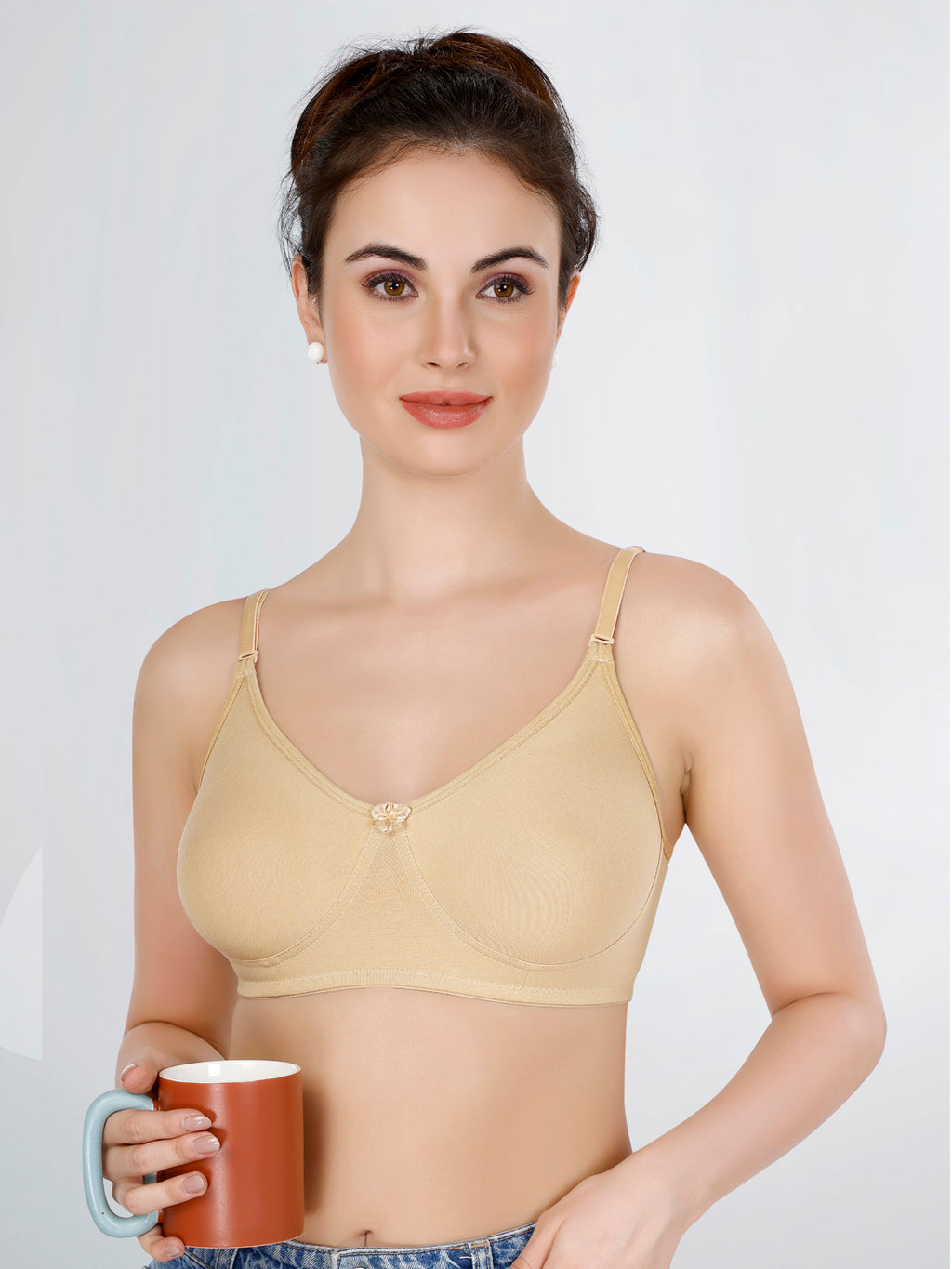 White, Beige, Maroon Everyday Cotton Bra For Women – Non-Padded, Wire-Free, Breathable & Comfortable Fit (Pack of 3)