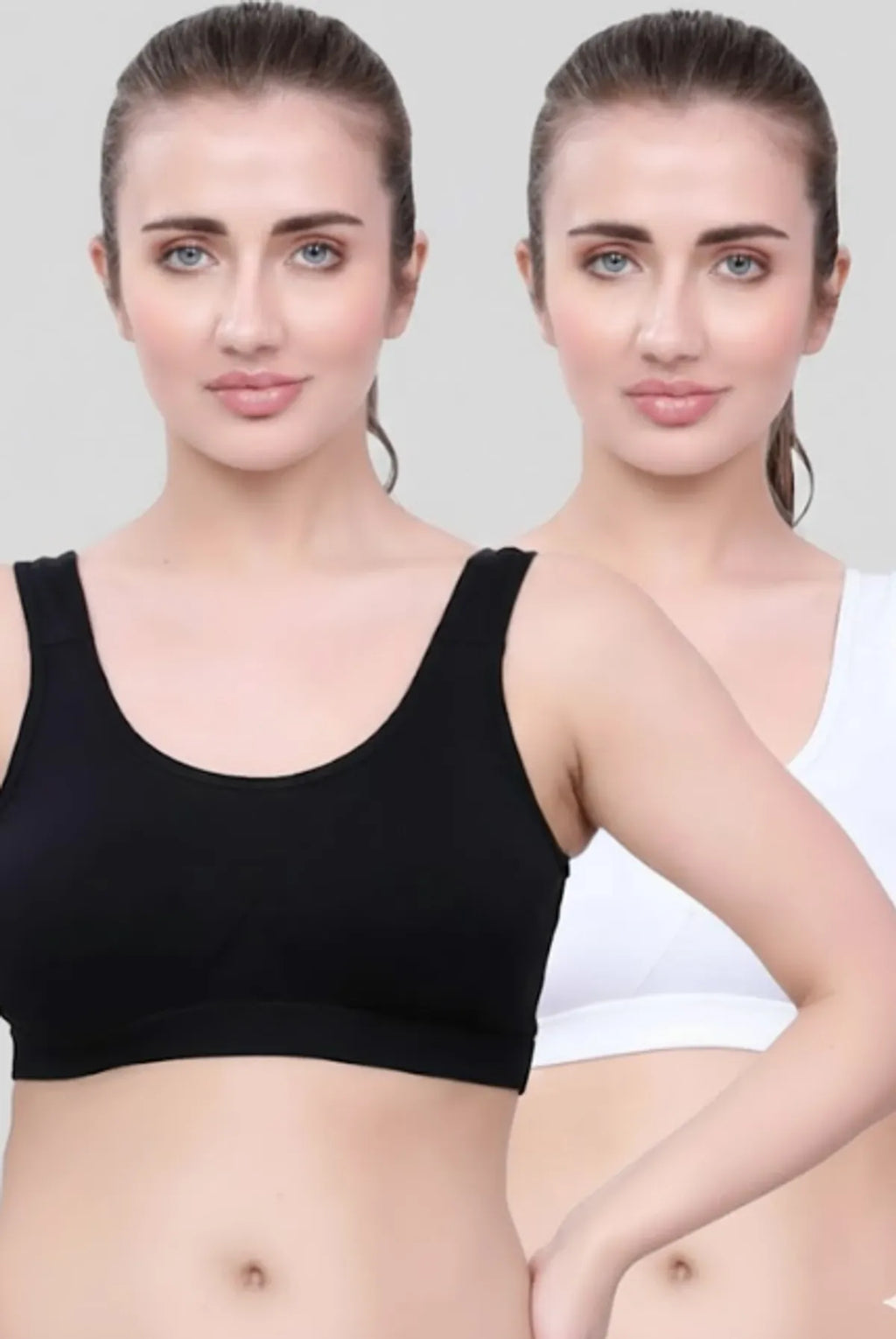 Black & White Cotton Sleep-On Bra For Women  | Non-Padded, Wire-Free Sleep & Casual Wear (Pack of 2)