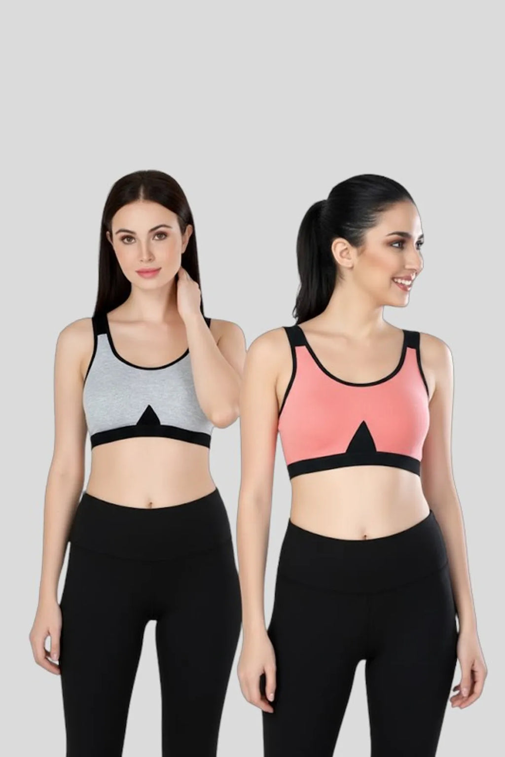 Black Grey & Black Carrot Cotton Sleep-On Bra For Women  | Non-Padded, Wire-Free for Sleep & Casual Wear (Pack of 2)