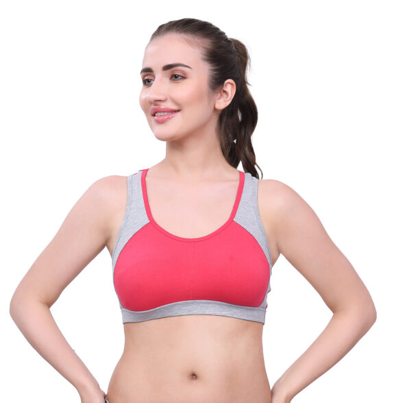 PINK-GREY SPORTS BRA XXL