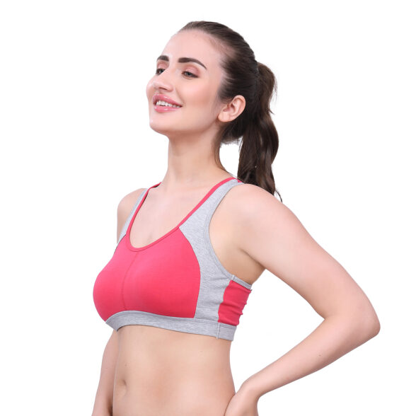 Sports Bra(Pink-Grey) - Image 2