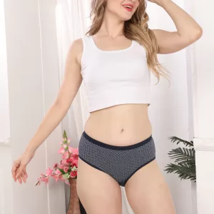 Women's Printed Cotton Panties(Black)